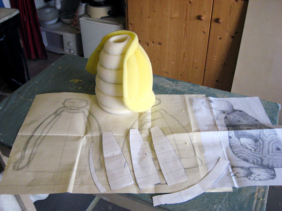 Carapace de tortue en plaque de mousse