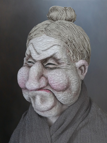 Macbeth, une sorcière, tête en latex